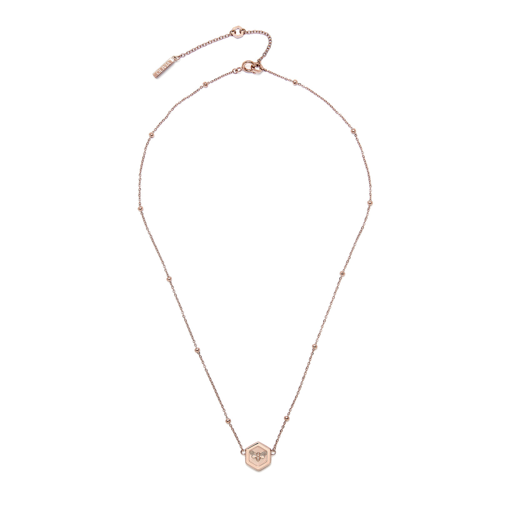 Minima Bee Carnation Gold Pendant Necklace