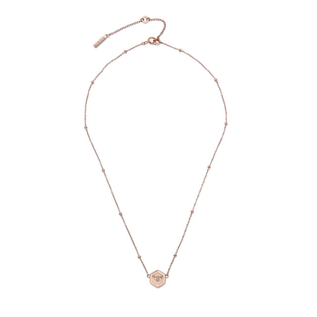 Minima Bee Carnation Gold Pendant Necklace