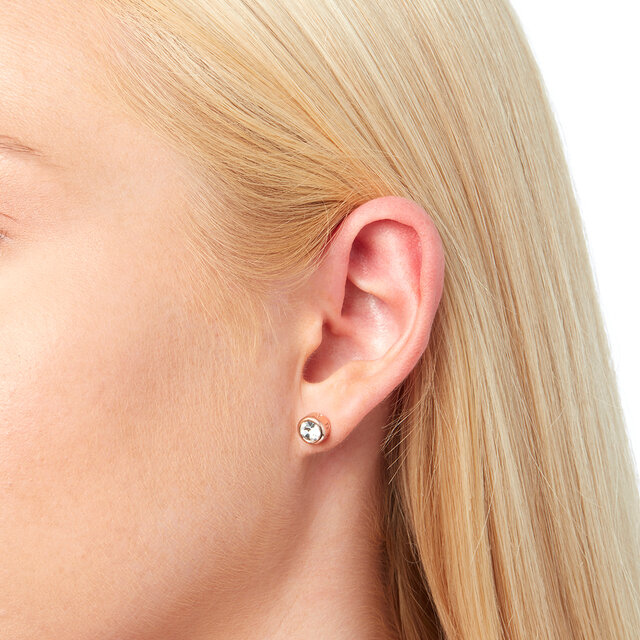 Rose Gold Round Stud Earrings