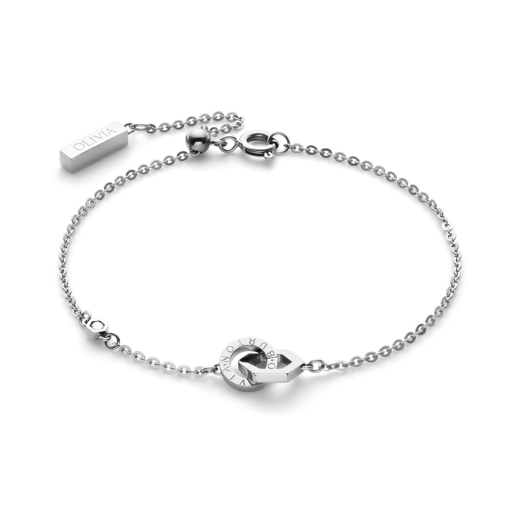 Hex Interlink Silver Tone Bracelet & Necklace Gift Set