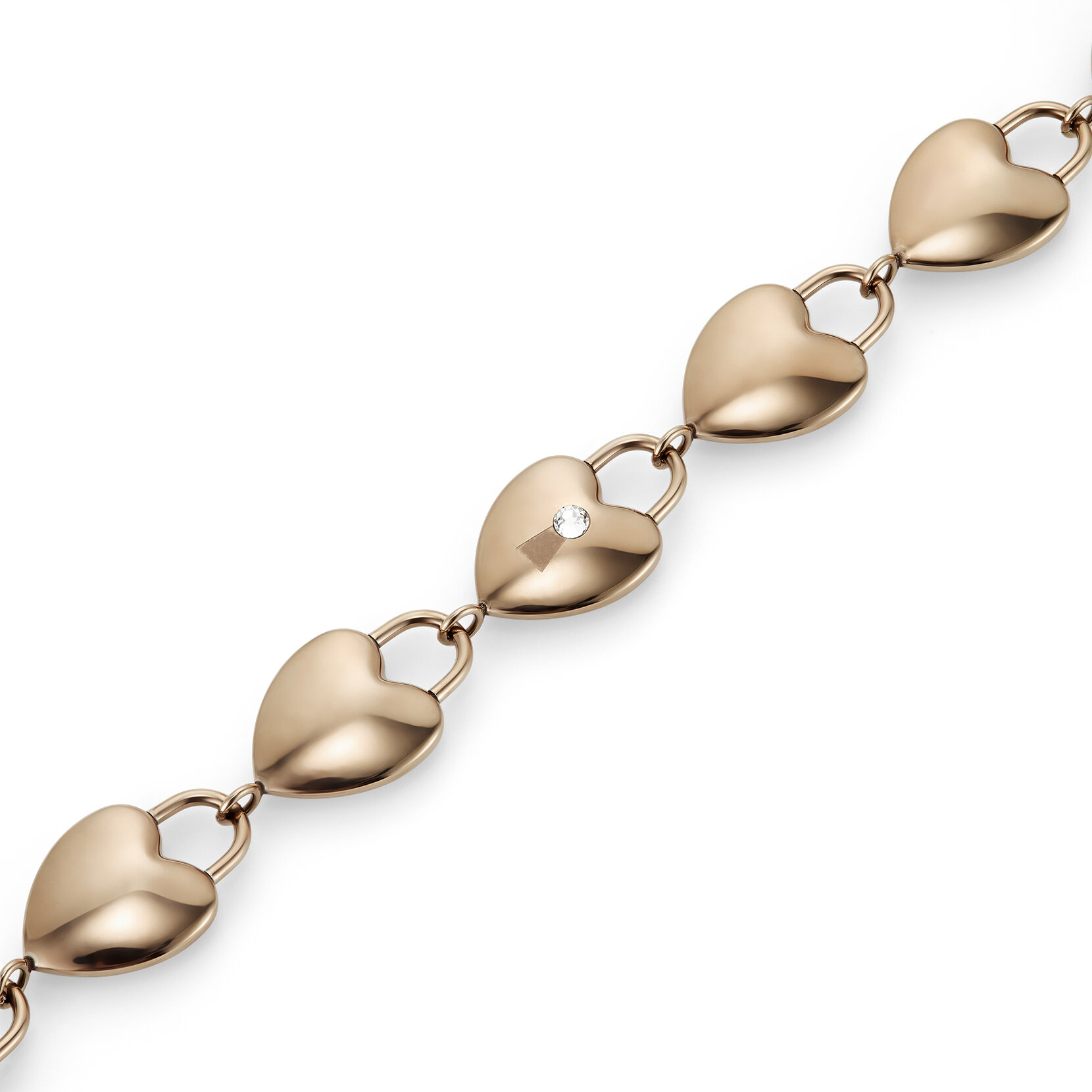Locked Heart Rose Gold Plated Bracelet
