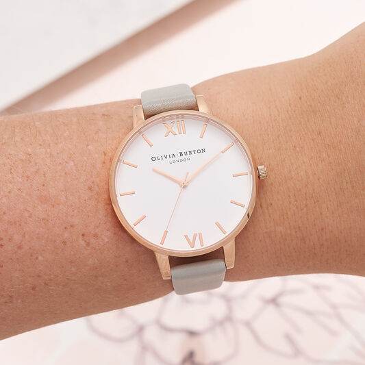 White Dial Grey & Rose Gold Watch