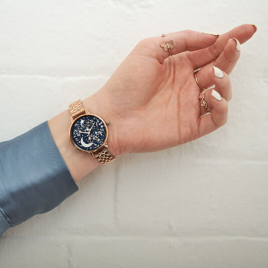 Celestial Navy & Rose Gold Watch
