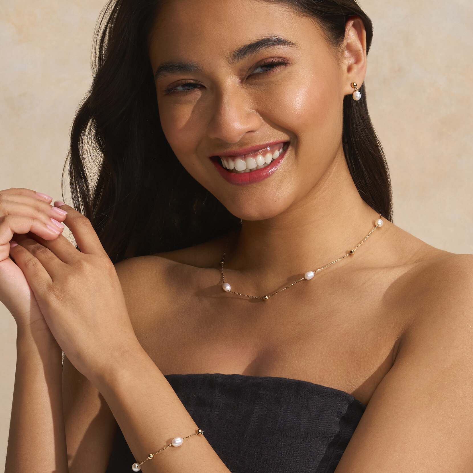 By The Sea Pearl Gold Plated Bracelet