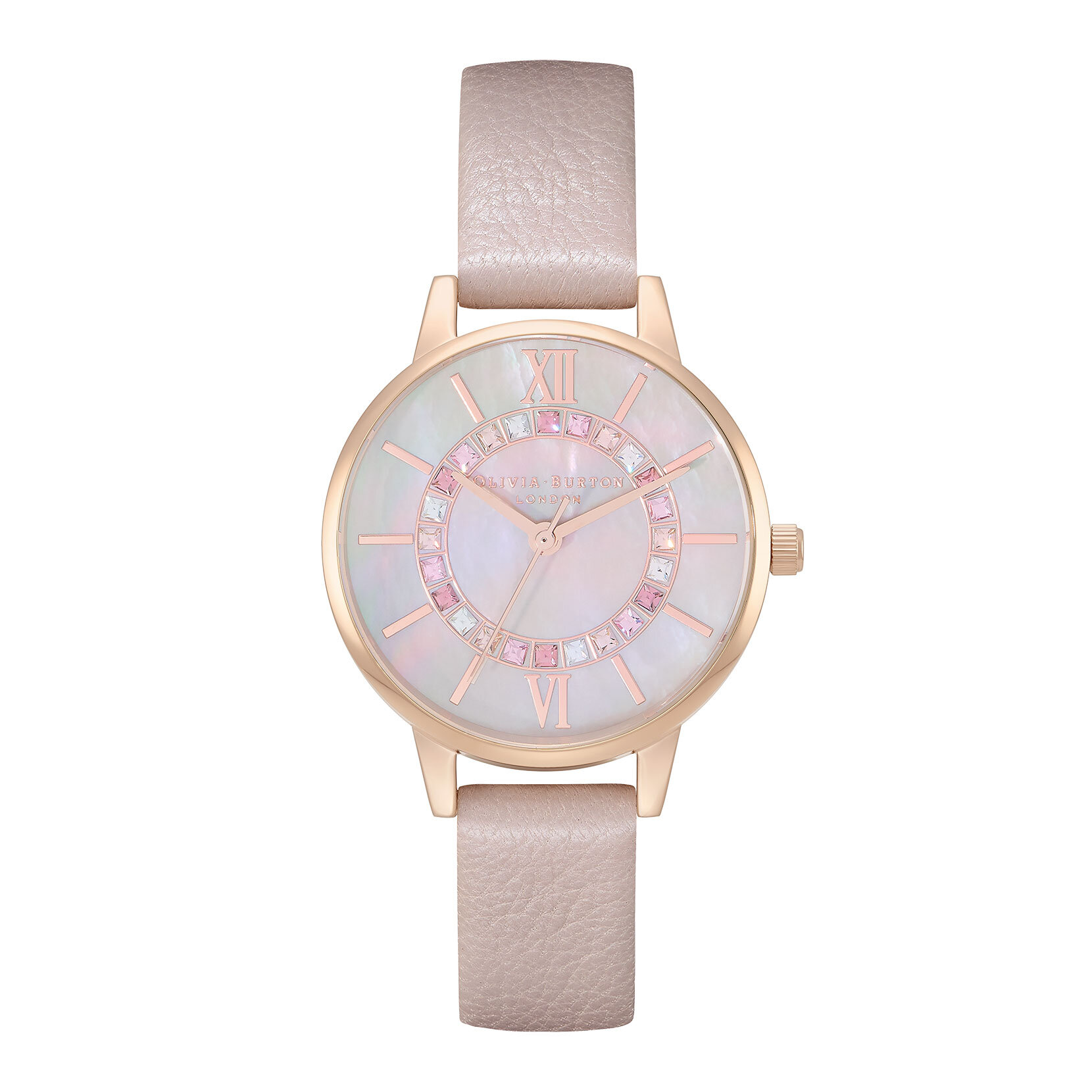 Montre Sparkle Wonderland rose perlé et or rose