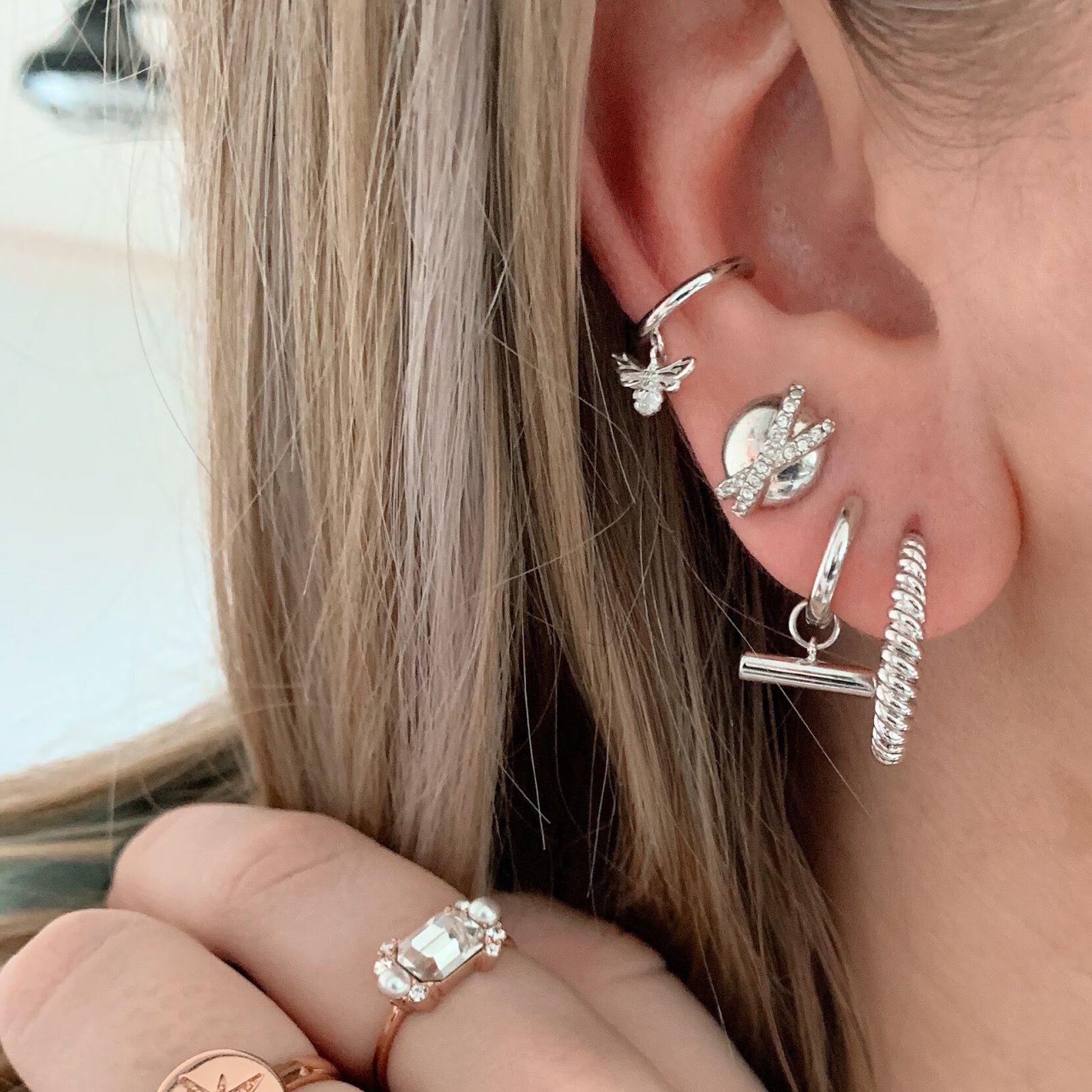 Silver Rope Twist Hoop Earrings