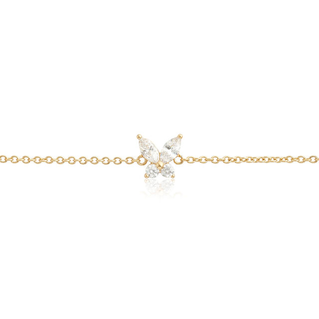 Sparkle Butterfly Marquise Butterfly Bracelet Gold
