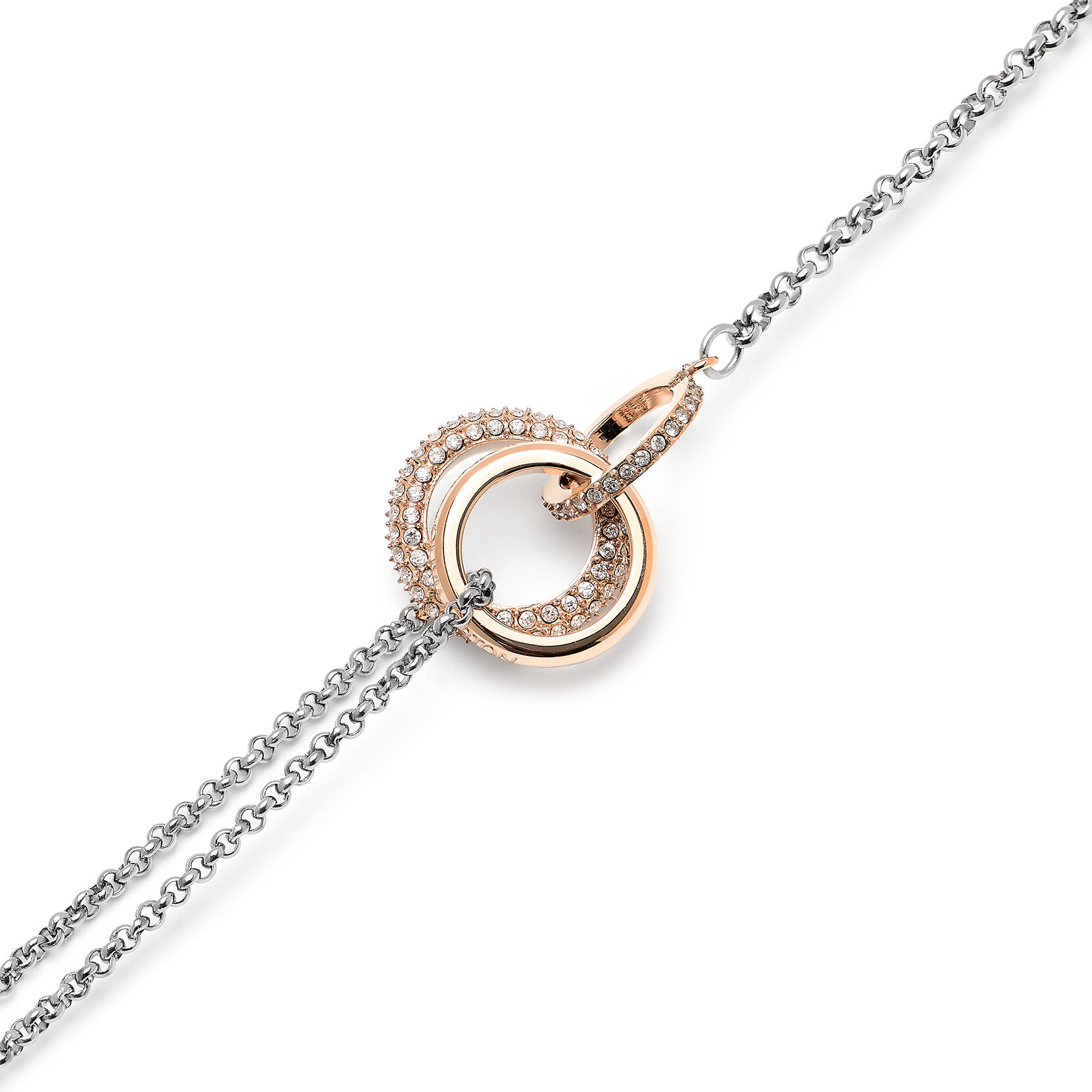 Entwine Silver & Rose Gold Bracelet