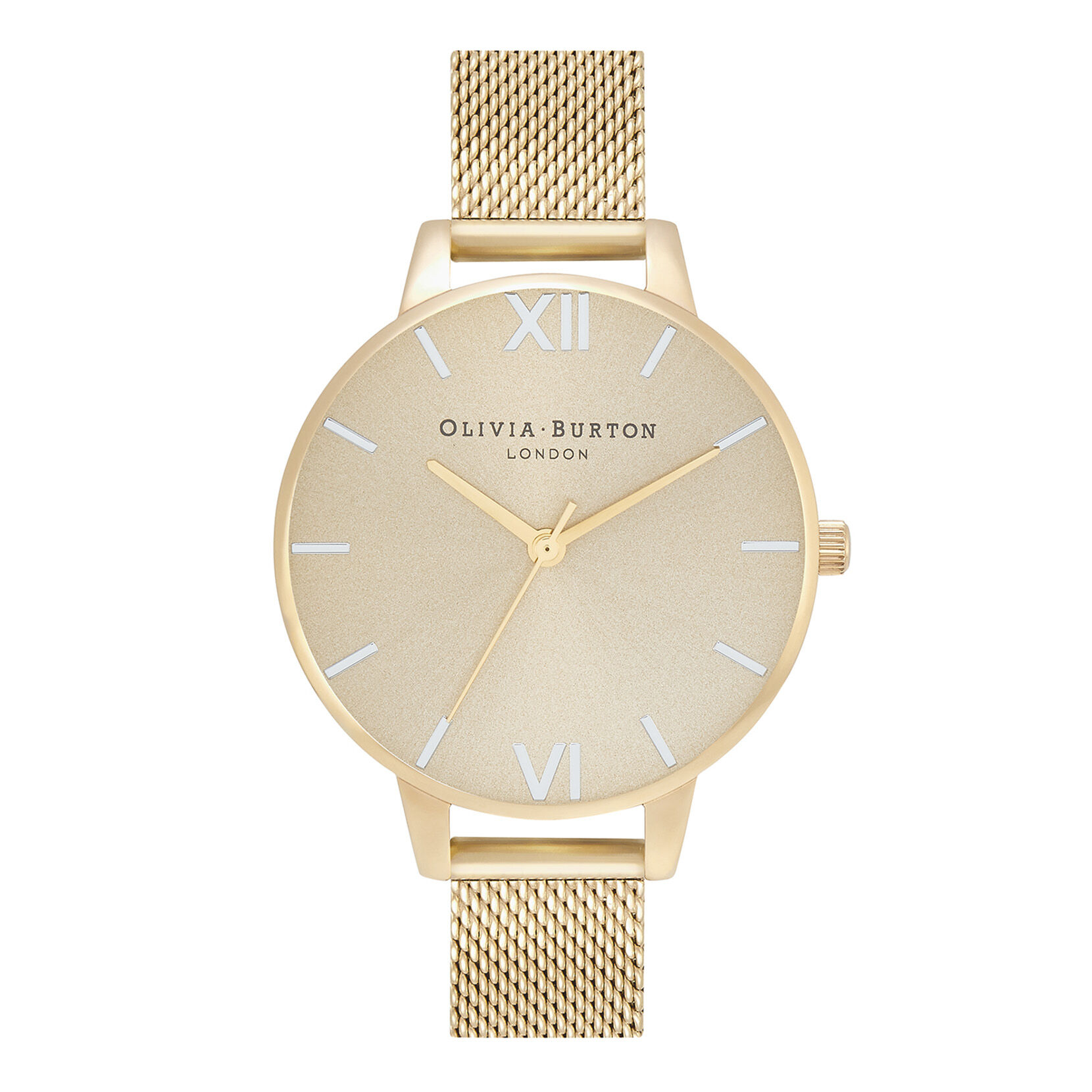 The England Demi Dial Silver & Pale Gold Mesh Watch