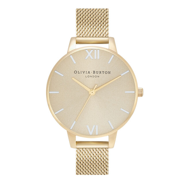 The England Demi Dial Silver & Pale Gold Mesh Watch