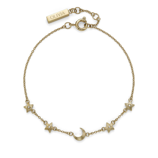 Celestial Mini North Star and Moon Gold Plated Bracelet