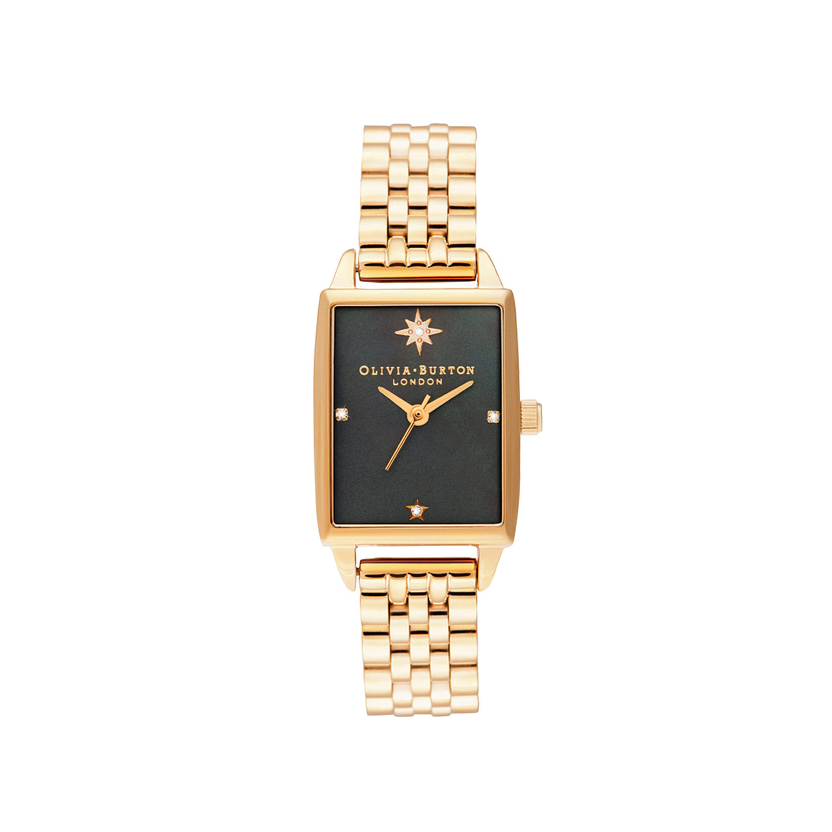 Cadran nacre noire et bracelet or 