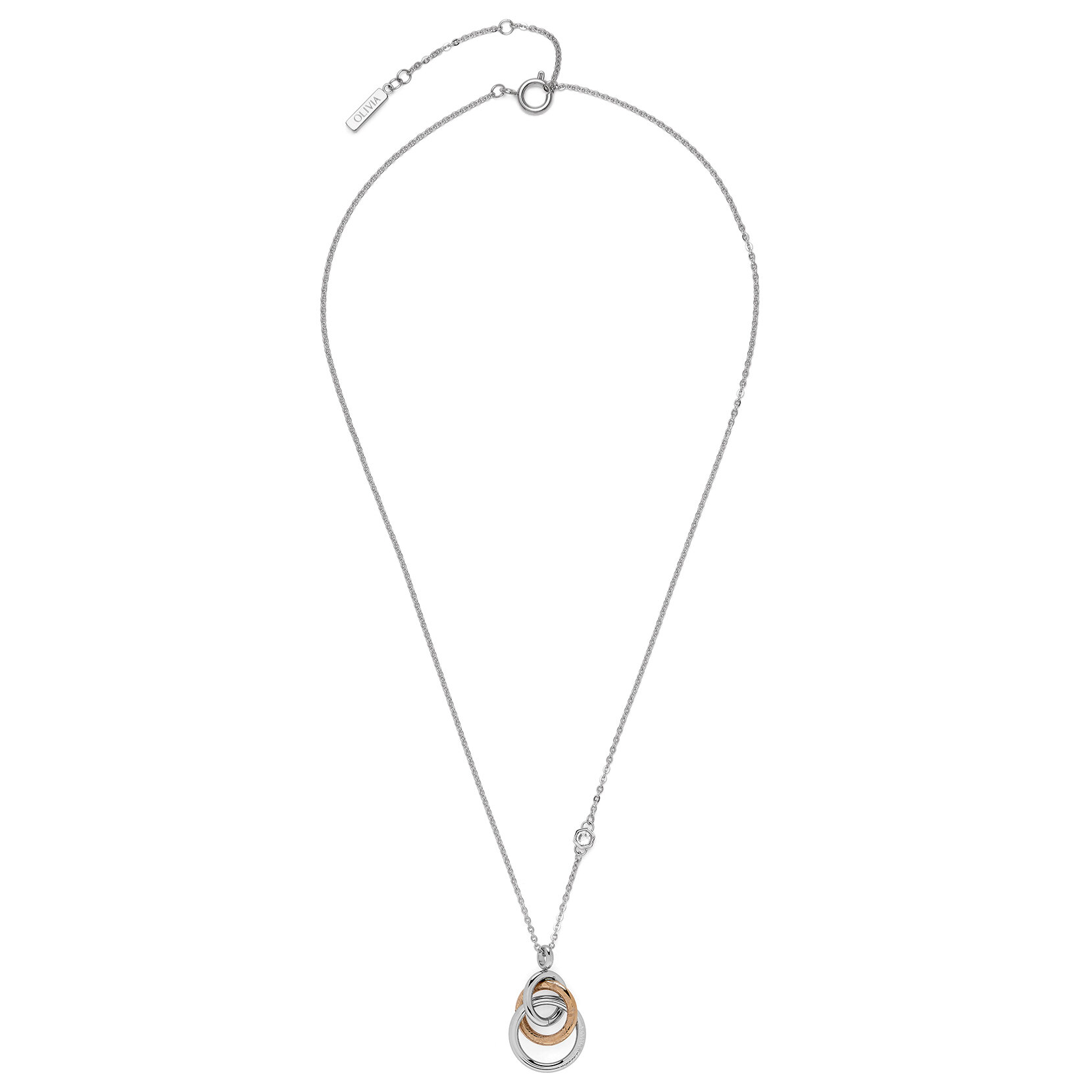 Encircle Silver & Rose Gold Plated Pendant Necklace
