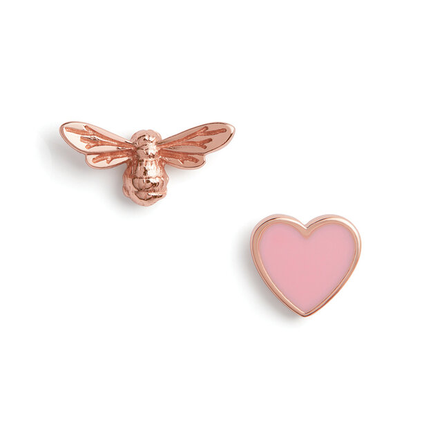 Rose Gold Heart Stud Earrings