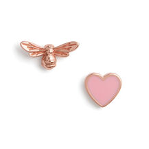 Clous d’oreilles You have my Heart rose et or rose