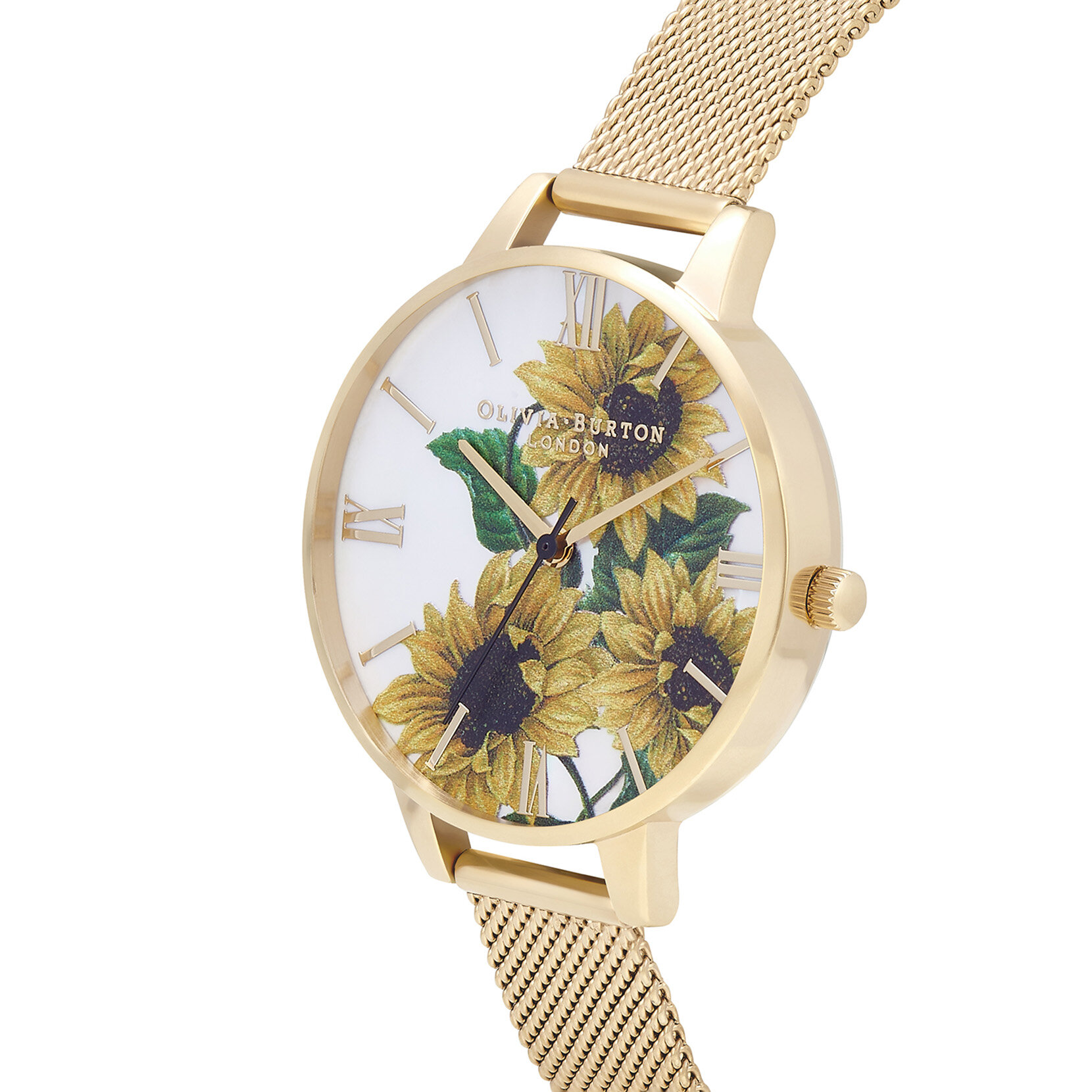 Coffret cadeau montre Sunflower à cadran Demi et bracelet or 