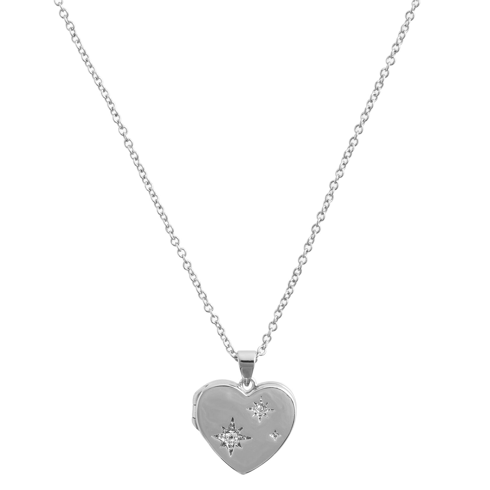 Silver North Star Locket Necklace