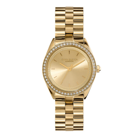 Sports Luxe 34mm Bejewelled Gold Bracelet Watch | Olivia Burton London