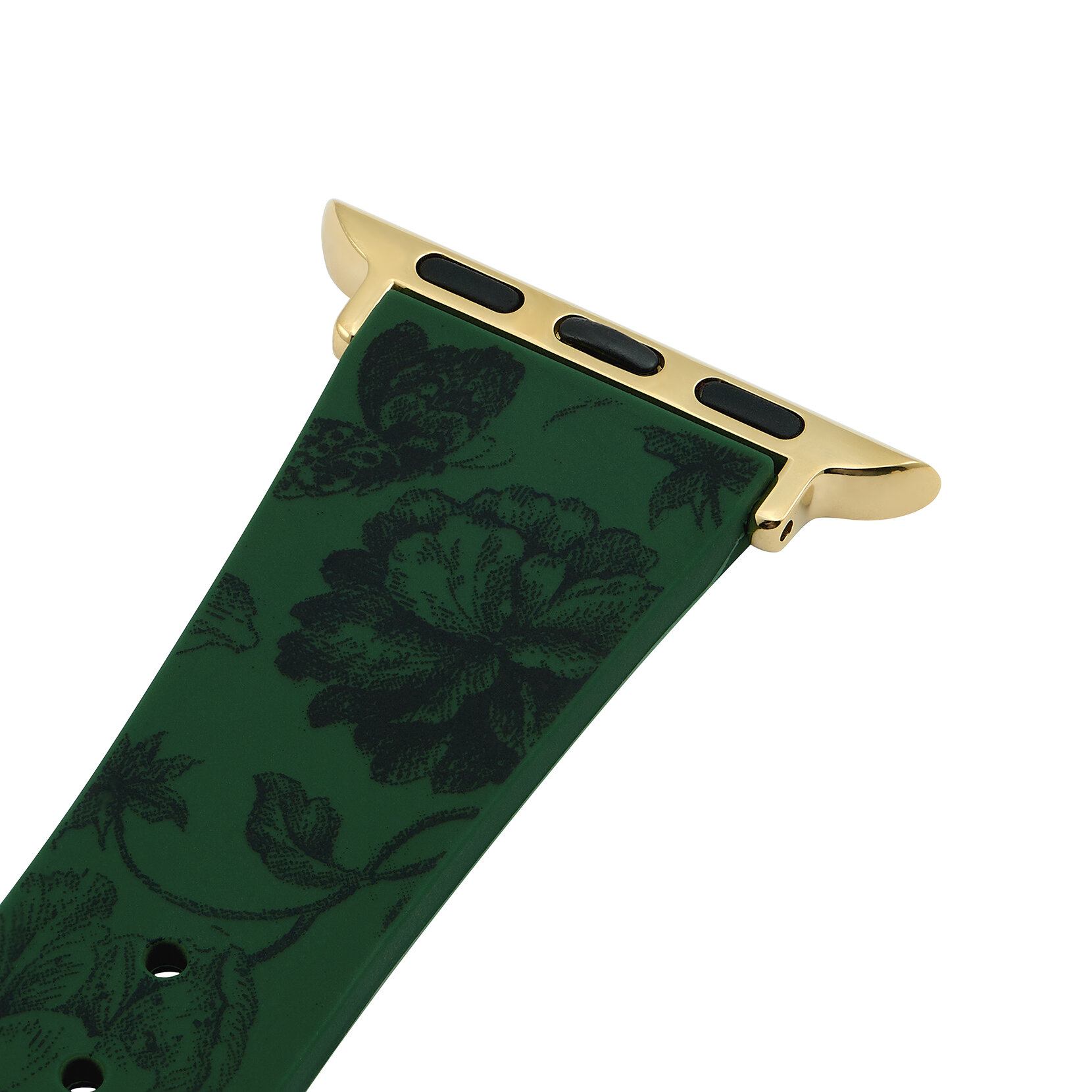 Bracelet en silicone Vert émeraude avec imprimé floral Onyx