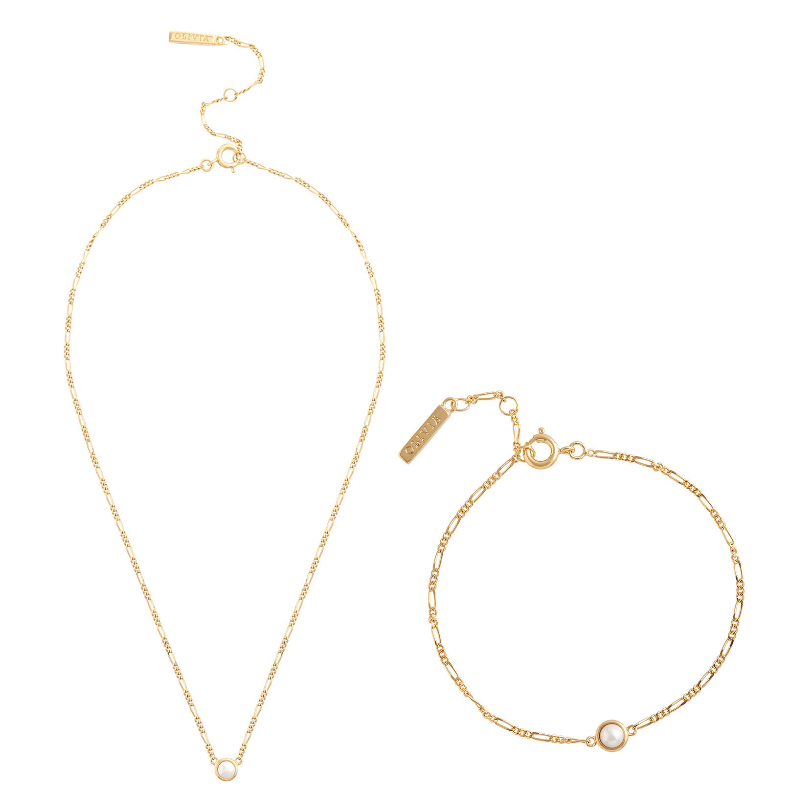 Gold Pearl Choker & Bracelet Gift Set