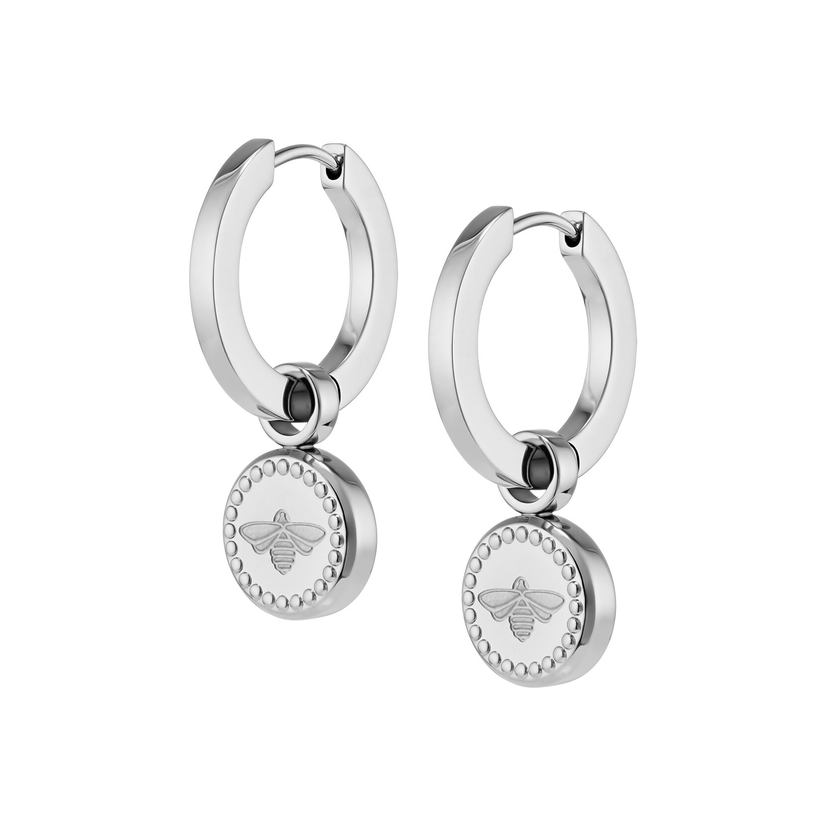 Boucles d'oreilles Créoles Charms Abeille Argent