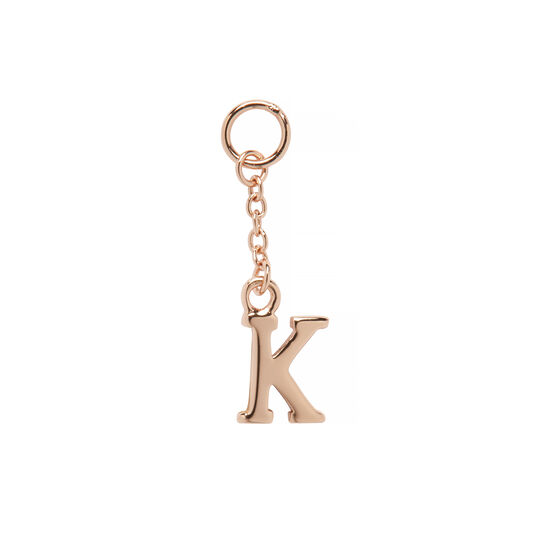 K Huggie Charm Rose Gold