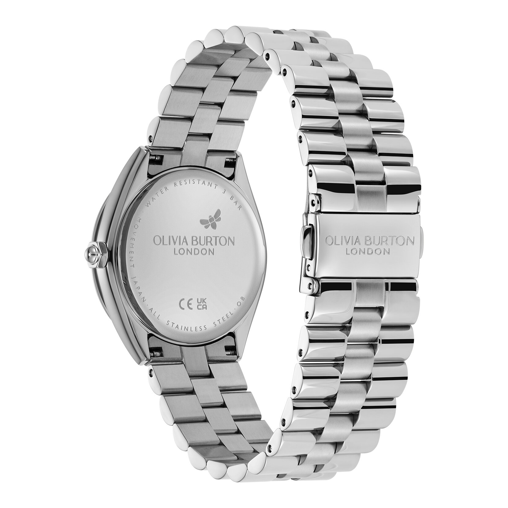 34mm Bejewelled Trench Coat & Silver Bracelet Watch