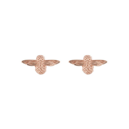 3D Bee Rose Gold Studs