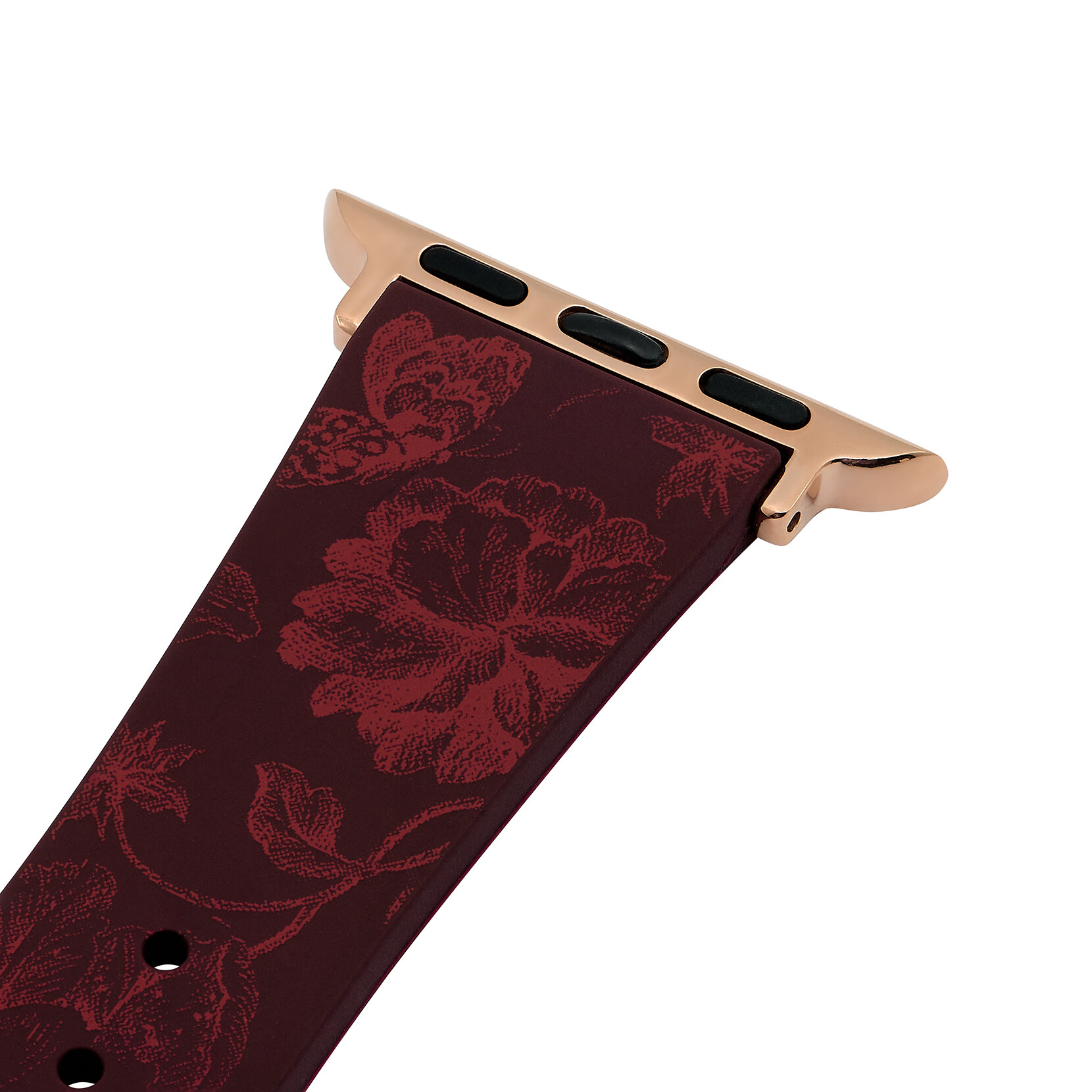 Bracelet en silicone Sang de Boeuf avec imprimé floral Framboise