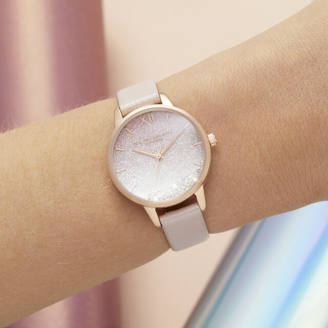 30mm Rose Gold & Pink Leather Strap Watch