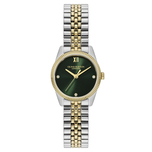25mm Highbury Forest Green & Two Tone Bracelet Watch