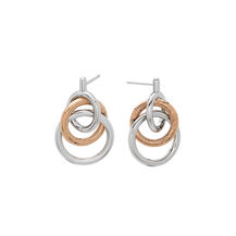 Boucles d'Oreilles Entrelacées Argent & Plaqué Or Rose