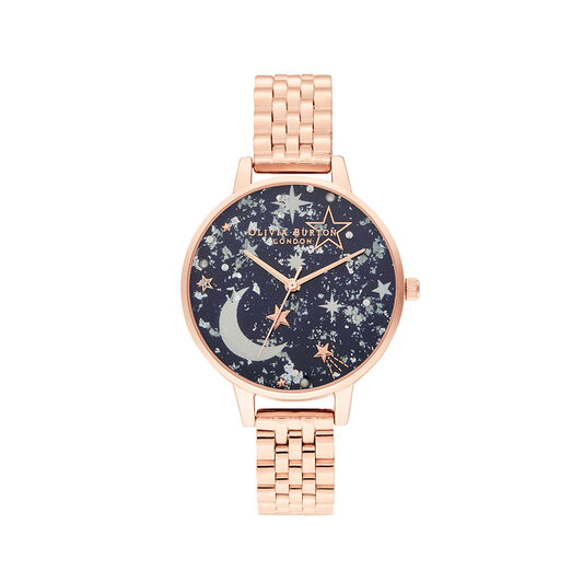 Ladies Ramdan Navy Rose Gold Bracelet Olivia Burton London