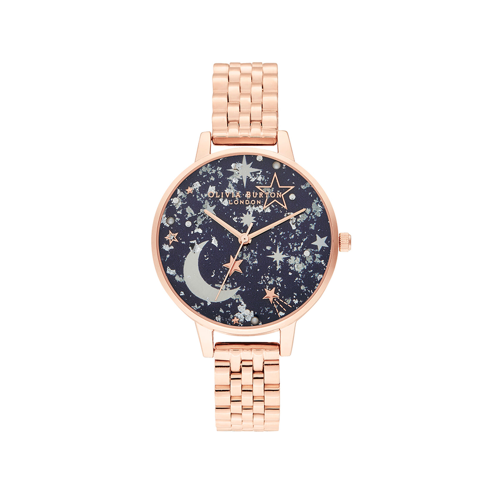 Ladies Ramdan Navy Rose Gold Bracelet Olivia Burton London Ladies Ramdan Navy Rose Gold Bracelet Olivia Burton London