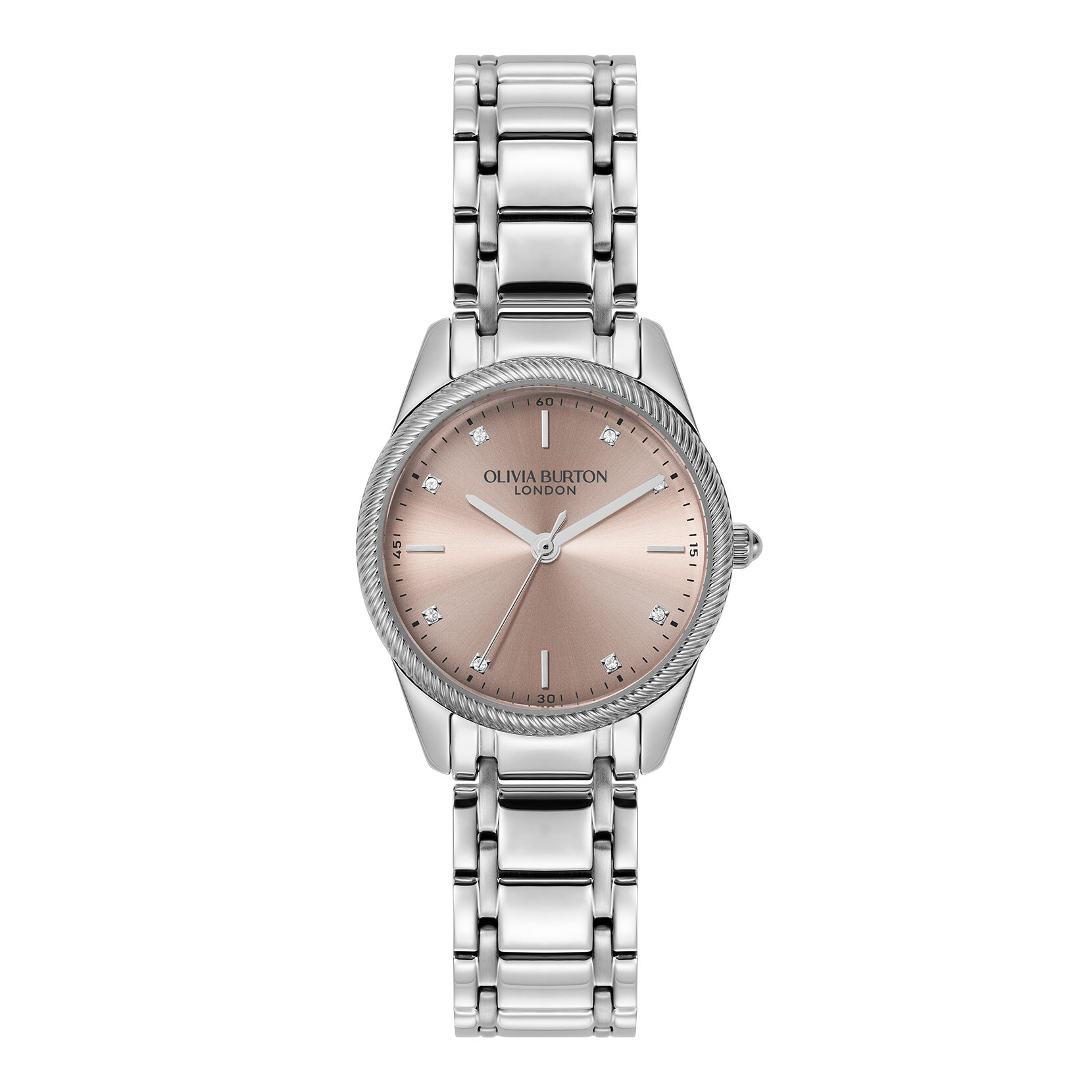Montre Egerton Rose Poudré et Bracelet Argent 28 mm