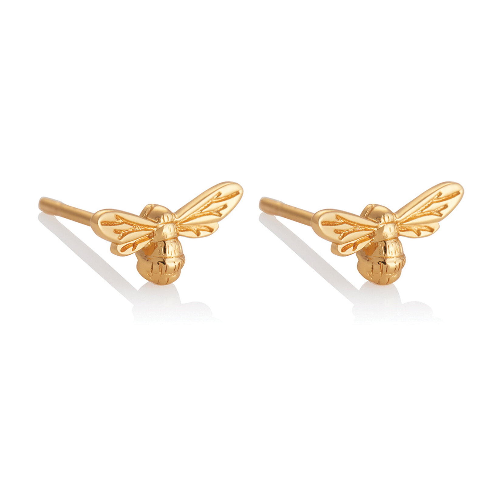 Gold Bee Stud Earrings