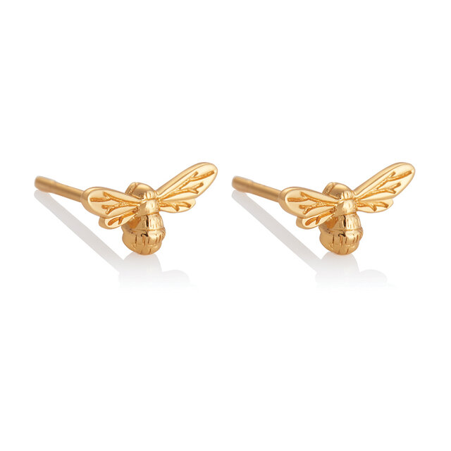 Gold Bee Stud Earrings