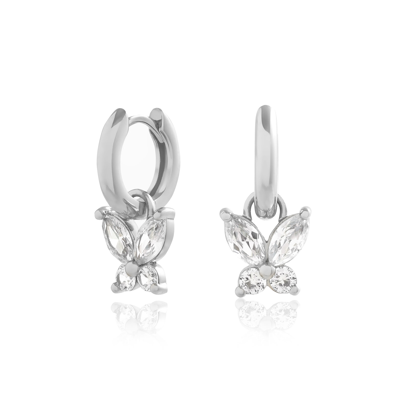 Dormeuses Sparkle Butterfly Marquise Butterfly argent