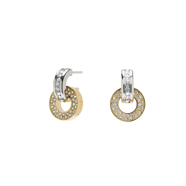 Interlink Two Tone Silver & Gold Hoop Earrings