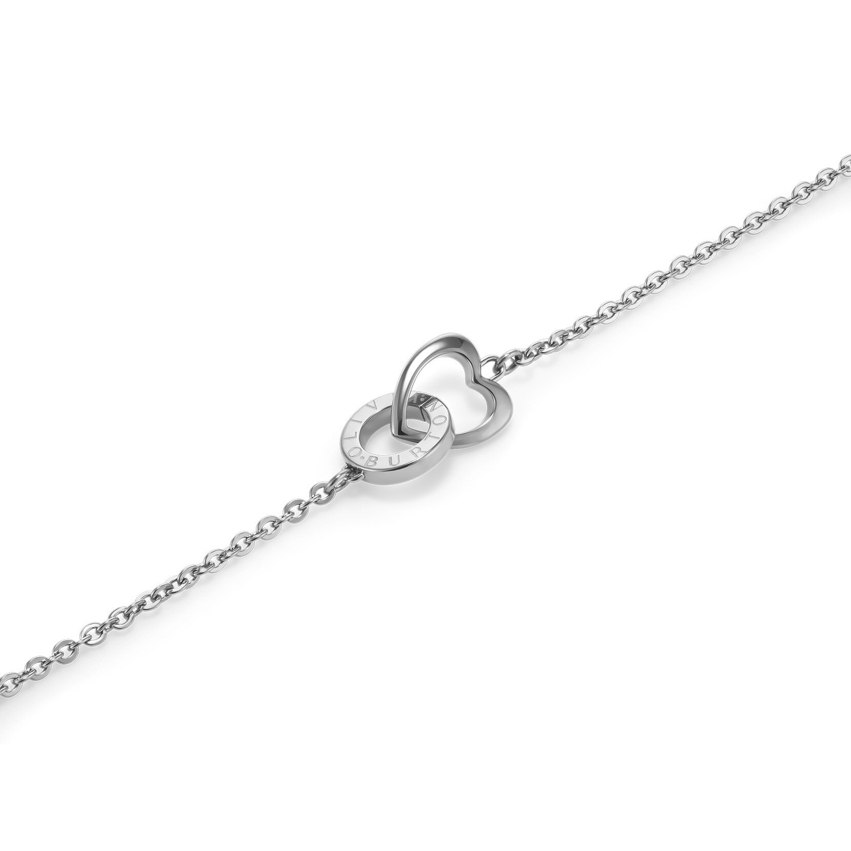 Kindred Interlink Heart Silver Tone Bracelet