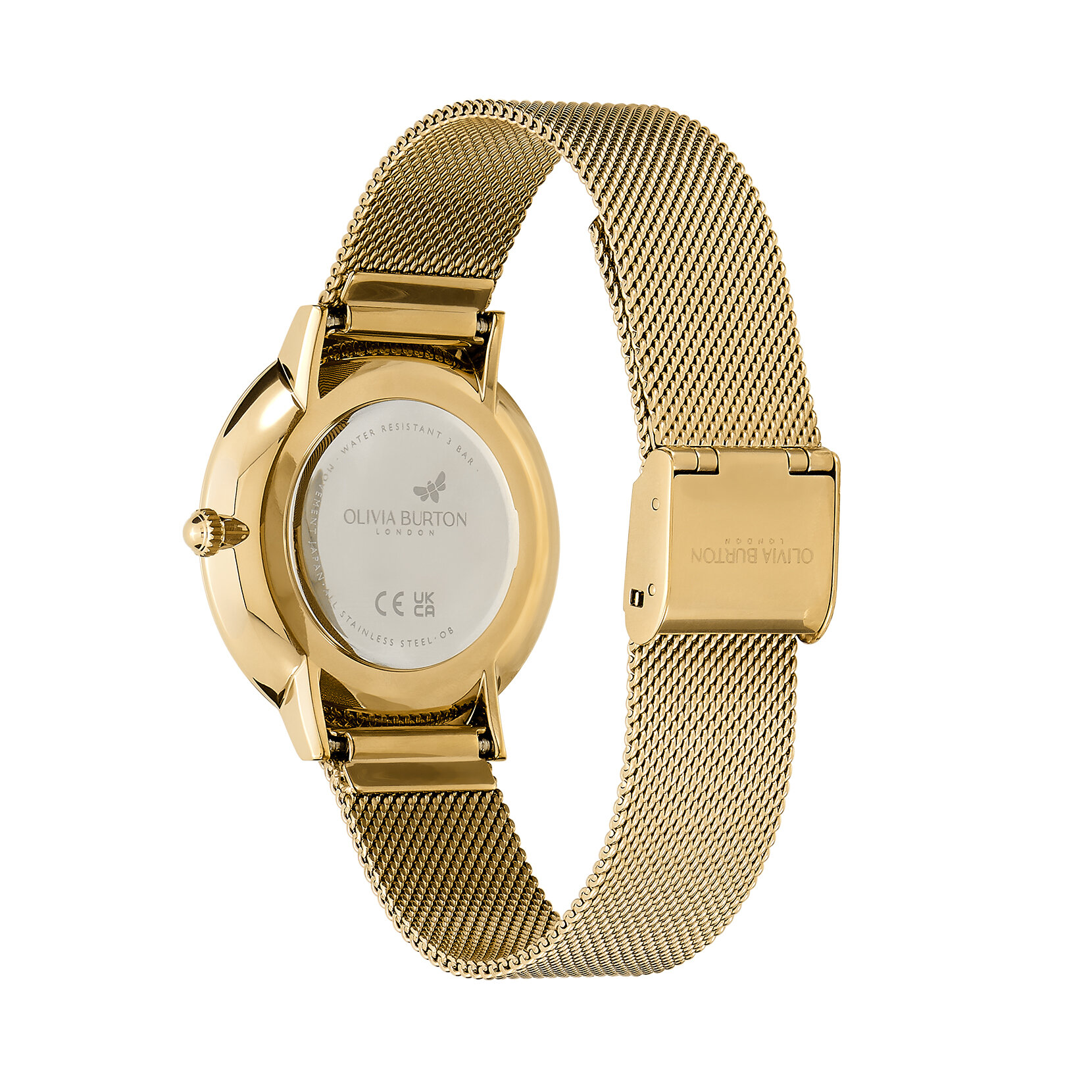 35mm Butterfly Ultra Slim Gold Mesh Watch