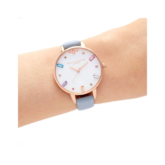 Rainbow Bee Demi Chalk Blue & Rose Gold