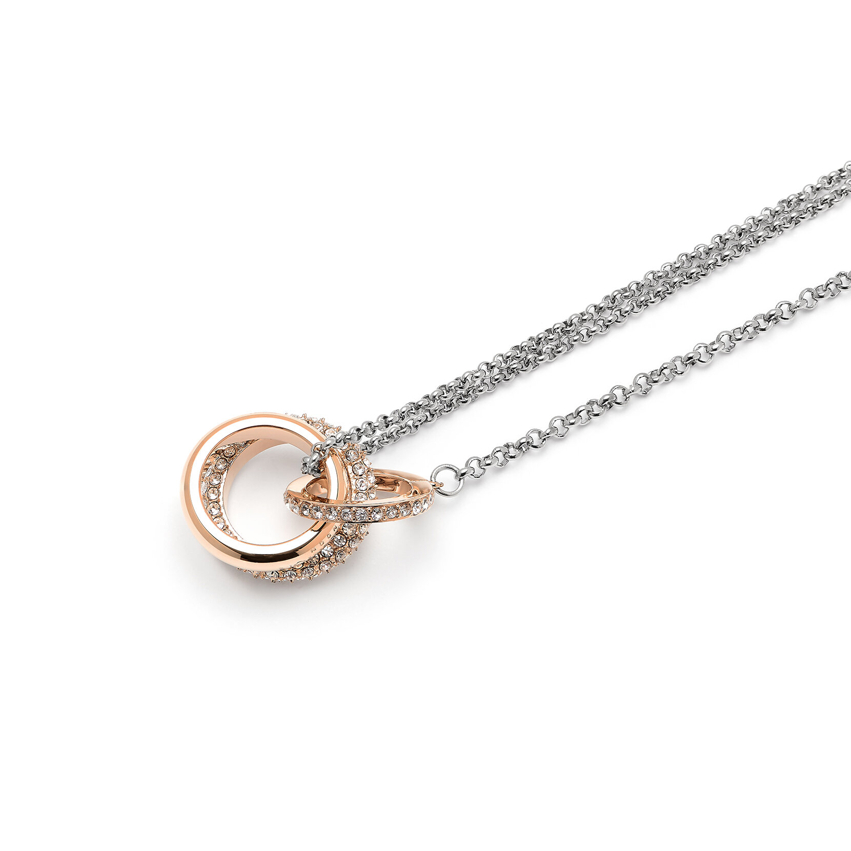 Collier Entwine Argent et Or rose