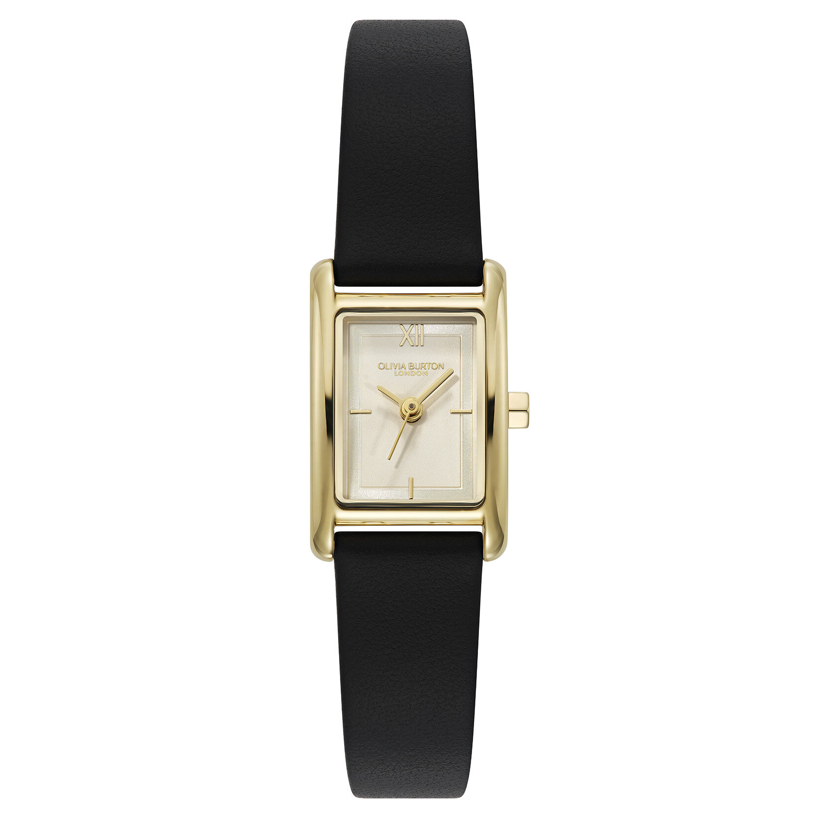 16mm Mini Grove Gold & Black Leather Strap Watch