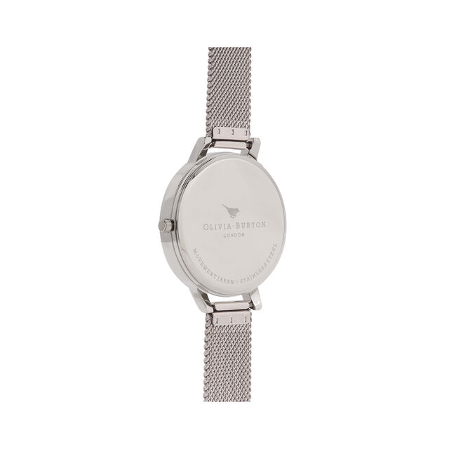 White Dial Rose Gold & Silver Mesh Watch