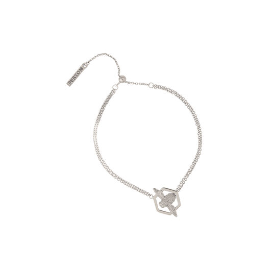 Honeycomb Bee Silver Bracelet