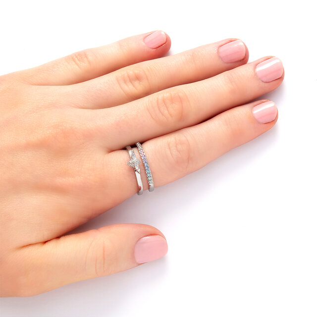 Rainbow Bee Silver Ring