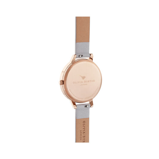 Abstract Florals Grey Lilac & Rose Gold Watch