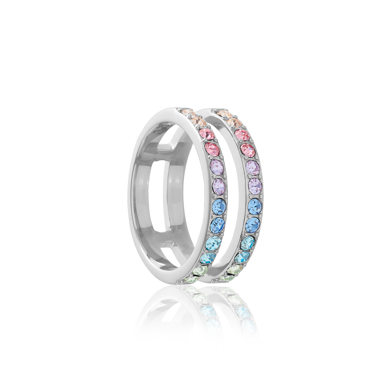 Bague Rainbow Double Band argent (M)