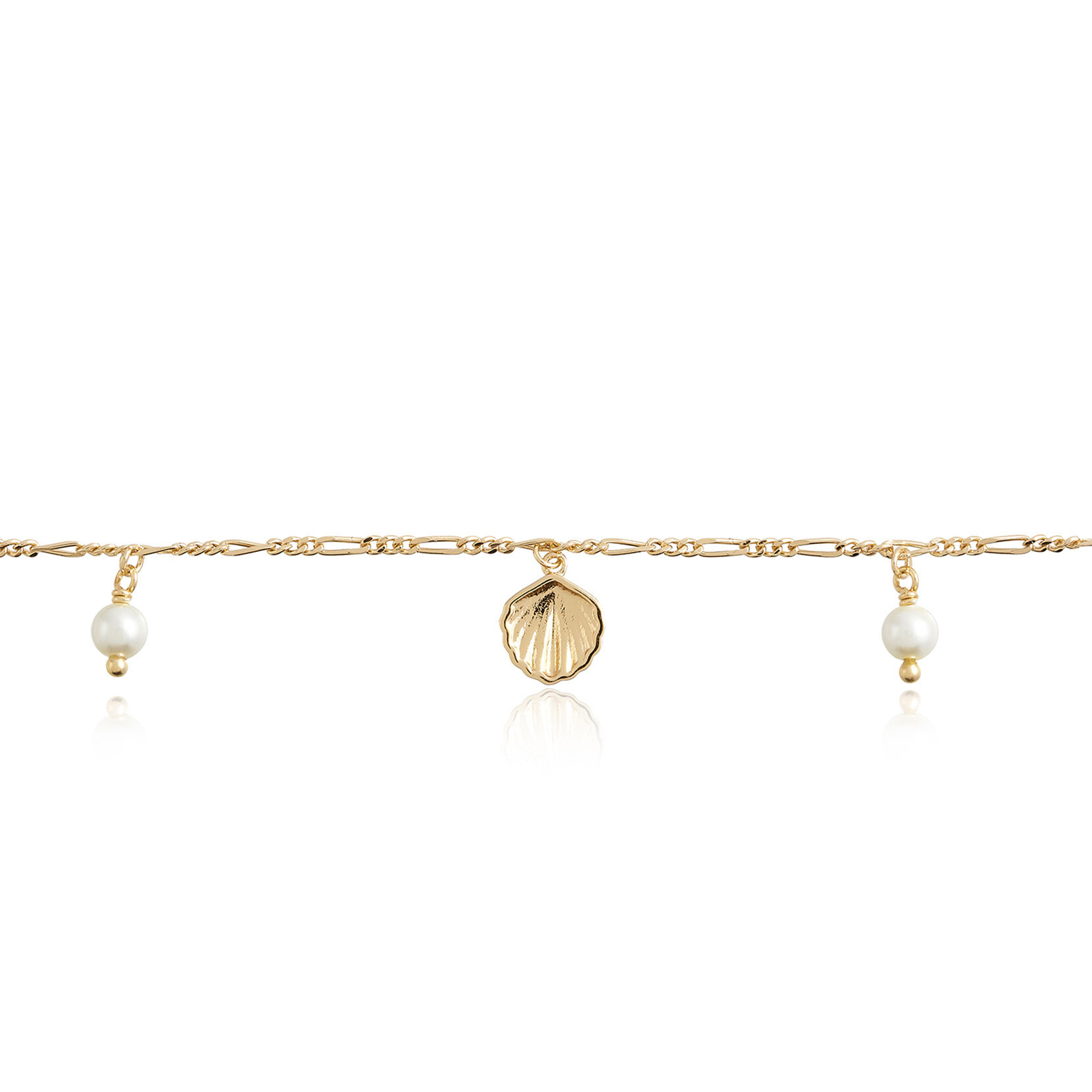 Gold Shell & Pearl Anklet